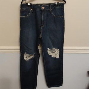 The Drop men's distressed dark blue jeans nwt